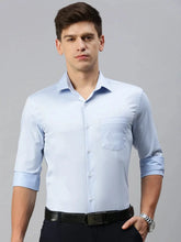Men Blue Solid Formal Shirt-EVERETTPLAIN-2193-Blue